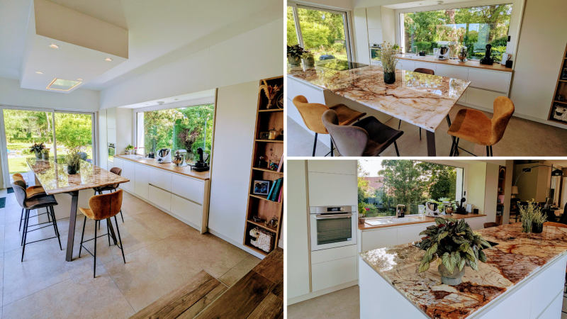 Les cuisines modernes font à la fois office de cuisine, mais aussi de salle à manger, avec tous les équipements nécessaires.