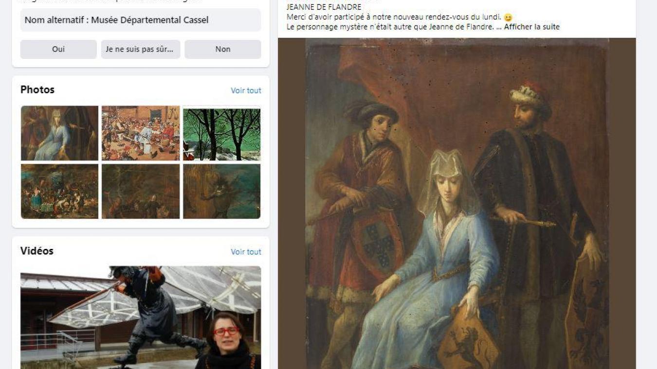 Lundi, au jeu du casse-tête flamand, il fallait trouver Jeanne de Flandre. Capture d’écran de la page Facebook du musée.