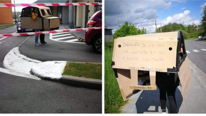 Confinement : elles commandent au drive de McDonald's en voiture en carton