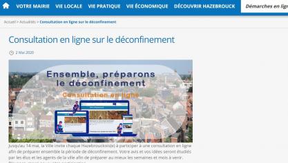 Hazebrouck : Une consultation en ligne sur le déconfinement