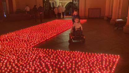 Un L géant comme celui de la première lettre de Le Touquet à l’occasion du Téléthon 2021.