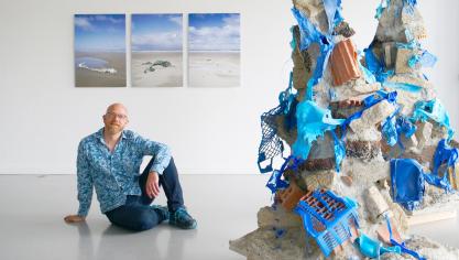 Guillaume Krick, 40 ans, originaire du Québec, expose ses sculptures à la galerie Robespierre de Grande-Synthe.