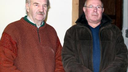 René Ruet (à droite) aux côtés du regretté Jean Muse qui a beaucoup contribué à la restauration du patrimoine architectural de Calais.