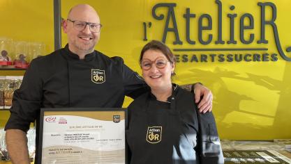 Mickaël Brassart et Jennifer Vallée peuvent afficher leur certification Artisan en’Or.