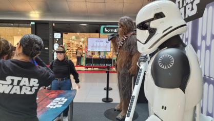 Jeudi 9 mai, les visiteurs de la Cité Europe ont pu réaliser des combats de force mentale.
