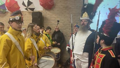 Le tambour-major et la clique de Coudekerque-Branche ont animé la soirée.