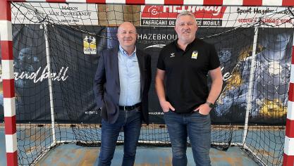 Laurent Olivier, le président du HBH (à gauche) et Hervé Martin, l’entraîneur de l’équipe senior.