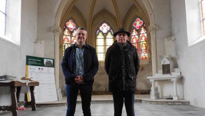 Le maire Sébastien Castelle et le président de l’A2PE sont heureux d’ouvrir, ce 1er juin, l’église au public.