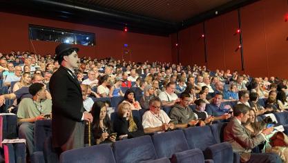 Un Charlie Chaplin plus vrai que nature avait fait le déplacement pour la projection du film « Le Dictateur ».
