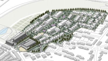Prévisualisation de ce à quoi ressemblera le futur quartier du stade BP.