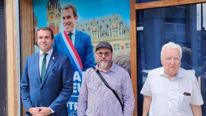 Le député Marc de Fleurian, Alexandre Dernoncourt et Robert Martel, de la CFTC.