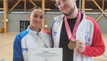 Lenny Delabie, avec sa coach, Clélia Ringot, a remporté le titre de champion de la Coupe des Nations en août dernier.