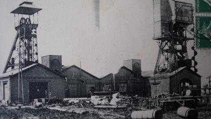 Carte postale des mines de Ligny-lez-Aire.