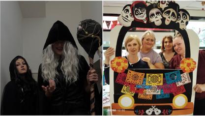 À gauche, la maison Vauclaire, à droite le Village de Coco.