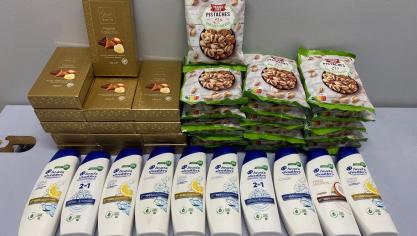 Les produits volés par l’homme de 50 ans. Ils ont été restitués aux magasins.