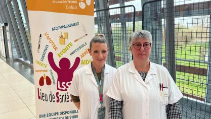 Céline Coget addictologue à l’hôpital et Delphine Prudhomme, infirmière coordinatrice.