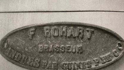 Plaque de tombereau de la brasserie Rohart.