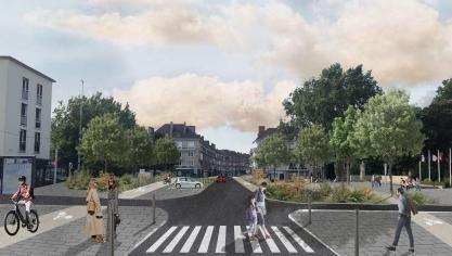 Vue du boulevard Clemenceau délesté de son stationnement central.