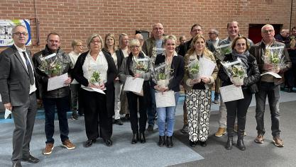 Les médaillés du travail présents lors de la cérémonie des vœux de Renescure.