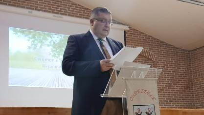 Jean-Luc Debert, maire d’Oudezeele, lors de la cérémonie des vœux.