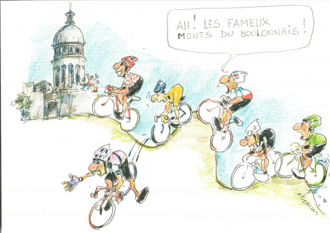 Extrait des dessins humoristiques sur le Tour de France, proposés par Michel Chemin
